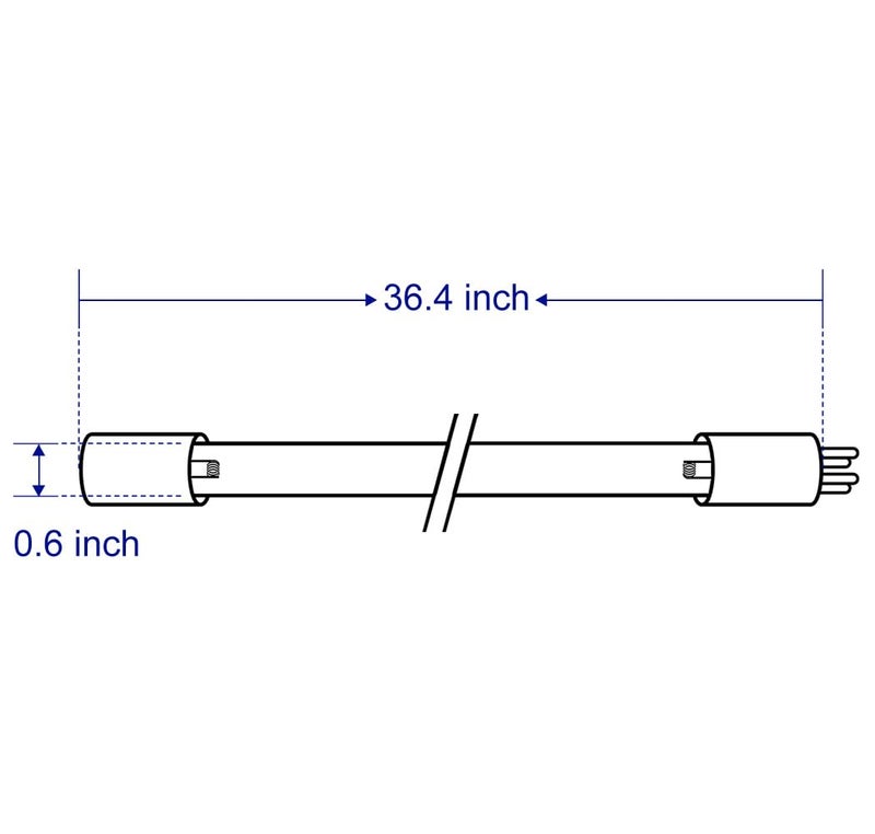 HQUA-OWS-12L 40W Germicidal UV Tube 2 Pack and HQUA-OWS-12Q Quartz Sleeve for 12GPM Water Purifier 2 Pack - Image 2